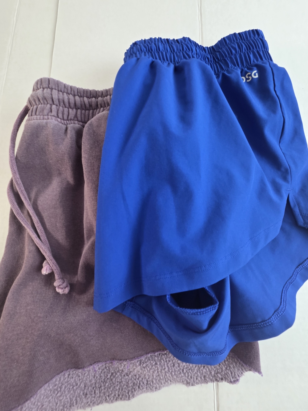 Athletic Shorts and Lounge Set - Blue and Lavender